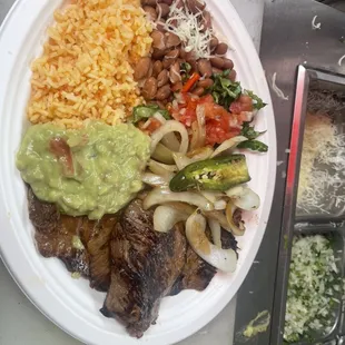 a plate of mexican food