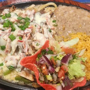 Crema Fajitas. Beef and chicken mix