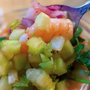 a spoon full of salad