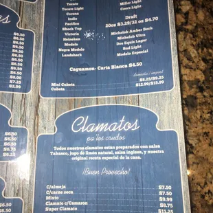 menu
