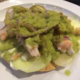 Serrano Shrimp Ceviche Tostada