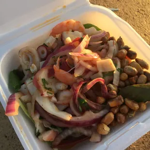 Mix cheviche + papa a la huncaina (sin pescado)