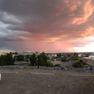 Incoming isolated showers over parts of the city.