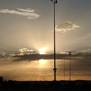 Sunset from the Dog Park. Overlooking baseball field.
