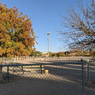 Empty dog park during lockdown.