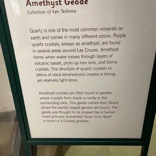 Las Cruces Natural Science Museum, June 1, 2023 - Amethyst Geode
