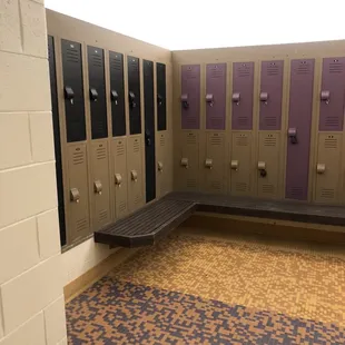 Locker rooms are padlocked and they charge a little for padlocks.