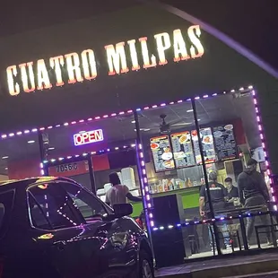 Outside the restaurant