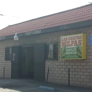 the entrance to the restaurant
