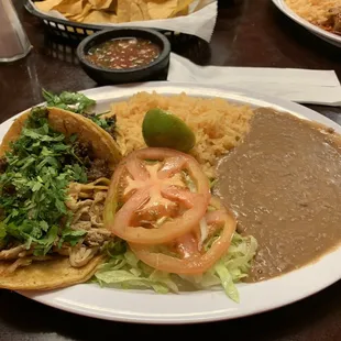 a plate of mexican food