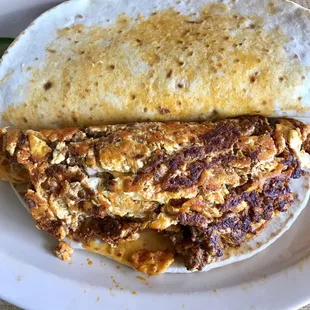 Chorizo n egg taco...