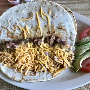 Carne Guisada w cheese taco...
