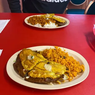 two plates of mexican food