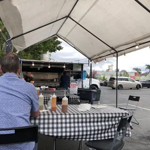 Outdoor seating, nice and breezy