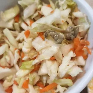 a bowl of coleslaw