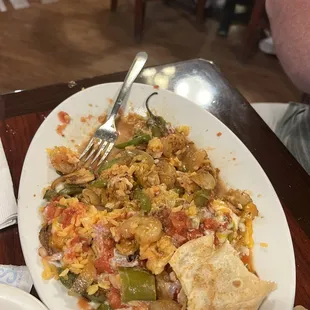 Fajitas. Chicken and shrimp.