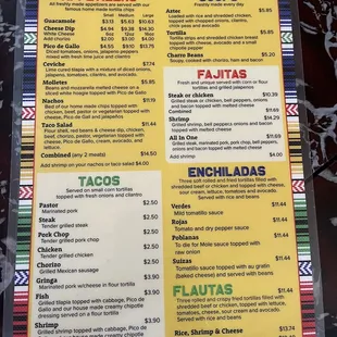 Front menu