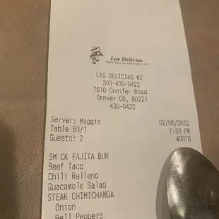 a receipt and a mouse