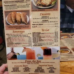 a menu for a mexican restaurant