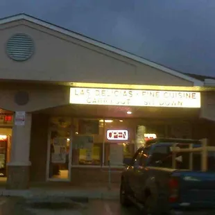 Bad quality photo of the front of this unique establishment