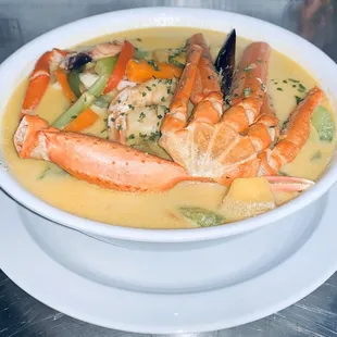 Caribbean seafood soup