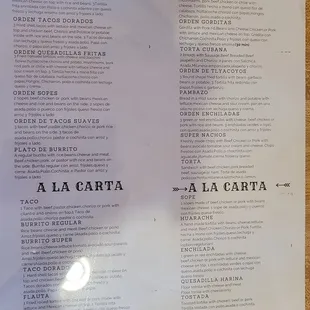 menu