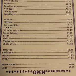  menu