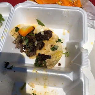 Tacos was delicious!!! I wish they were close by where I live . Beef was marinated perfectly with lots of flavor!!