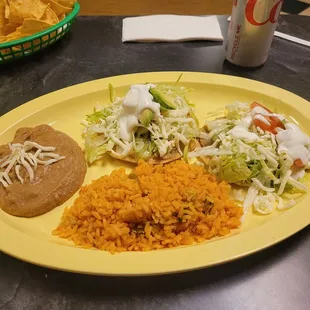 a plate of mexican food
