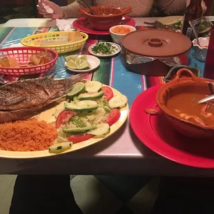 a table full of food