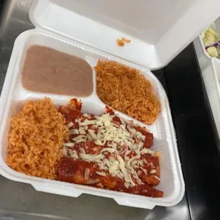 double rice!!! red cheeese enchiladas yuuumm