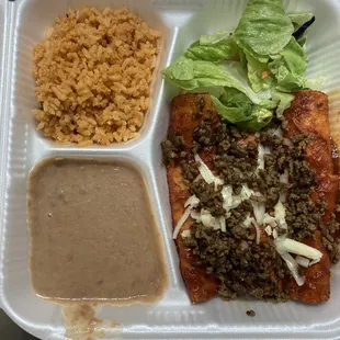 red cheese enchiladas with beef