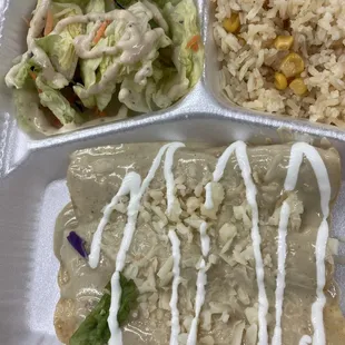 green cheese chicken enchiladas aka las suizas