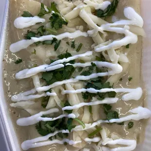 las suizas 
green cheeeeese chicken enchiladas anyone