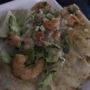 Shrimp "quesadilla"