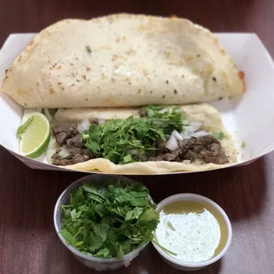 Taco and quesadilla- Asada