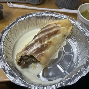 Steak chimichanga... I think