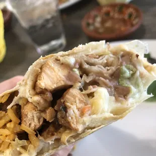 Chicken burrito never disappoints!