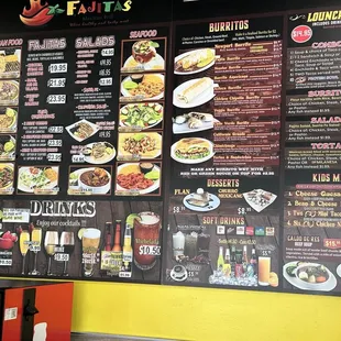 Updated menu and pricing