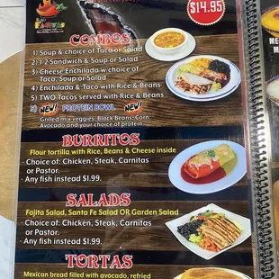 Lunch specials as of April 2024