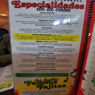 menu