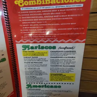 menu, tacos