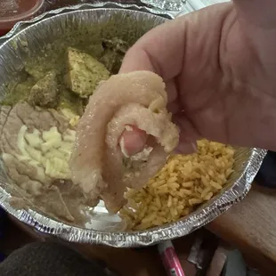 RAW CHICKEN IN MY REFRIED BEANS