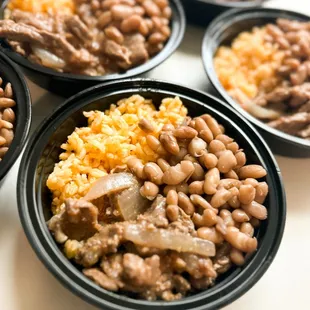 Steak Picado with Spanish rice and beans
