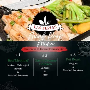 Call or text us to order or visit us on Instagram @lasferiasmealprep