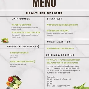 Menu for the week of April 3rd-7th.