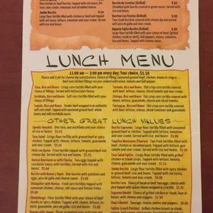 menu