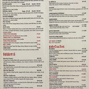 Up to date menu 2022