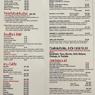 Up to date menu 2022