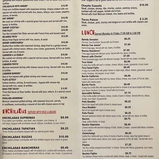 Up to date menu 2022
